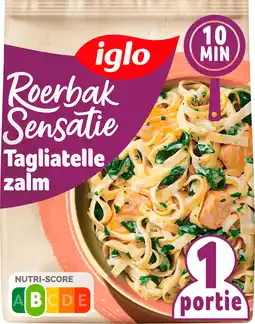 PLUS Iglo Roerbaksensatie Tagliatelle met zalm aanbieding