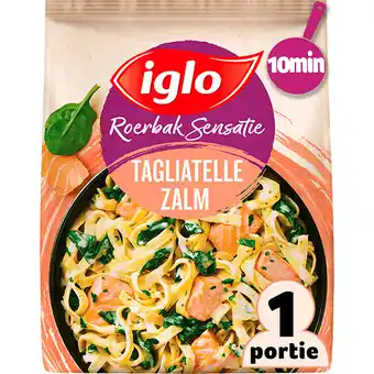 PLUS Iglo Roerbaksensatie Tagliatelle met zalm aanbieding