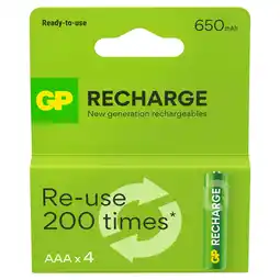 PLUS GP Batterij oplaadbaar AAA 650 mAh aanbieding