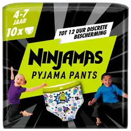 PLUS Ninjamas Absorberende blauw pyjamabroekjes 4-7 aanbieding