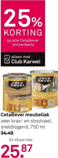 Karwei CetaBever meubellak aanbieding