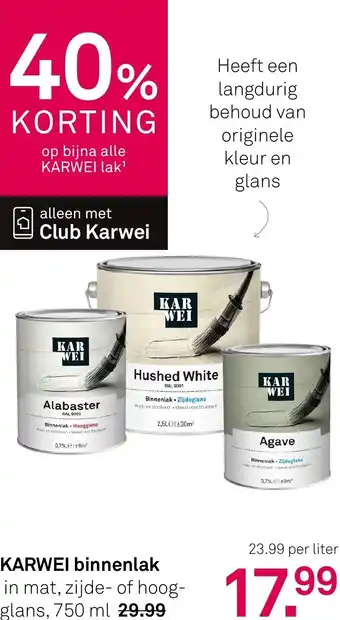 Karwei KARWEI binnenlak aanbieding