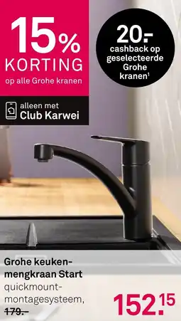 Karwei Grohe keukenmengkraan Start aanbieding