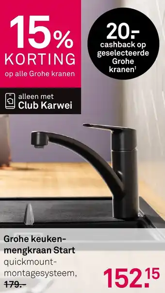 Karwei Grohe keukenmengkraan Start aanbieding