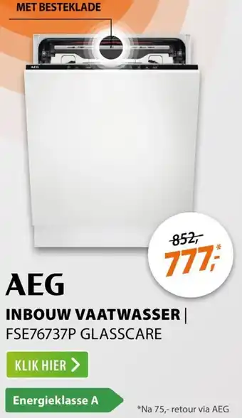 Expert Aeg inbouw vaatwasser FSE76737P GLASSCARE aanbieding