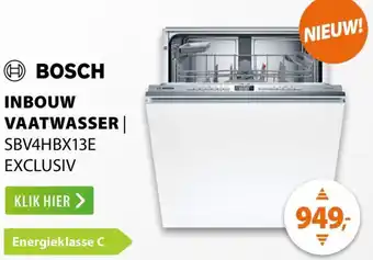 Expert Bosch inbouw vaatwasser SBV4HBX13E EXCLUSIV aanbieding