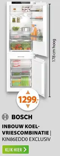 Expert Bosch inbouw koelvriescombinatie KIN86EDDO EXCLUSIV aanbieding
