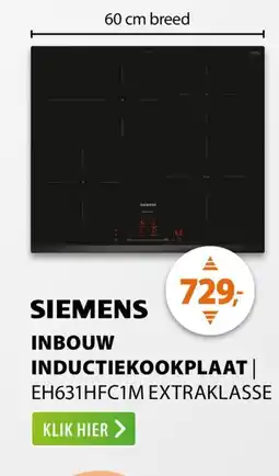 Expert Siemens inbouw inductiekookplaat EH631HFC1M EXTRAKLASSE aanbieding