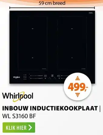 Expert Whirlpool Inbouw inductiekookplaat WL S3160 BF aanbieding