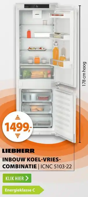 Expert LIEBHERR Inbouw koel-vriescombinatie ICNC 5103-22 aanbieding