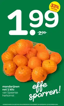 Spar Mandarijnen aanbieding