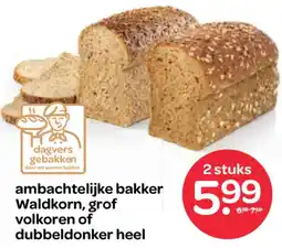 Spar Ambachtelijke bakker Waldkorn, grof volkoren of dubbeldonker heel aanbieding