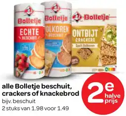 Spar Alle Bolletje beschuit, crackers of knackebrod aanbieding