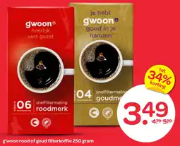 Spar G'woon rood of goud filterkoffie aanbieding