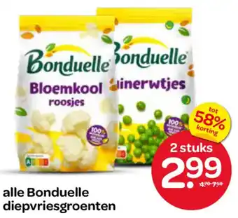 Spar Alle Bonduelle diepvriesgroenten aanbieding