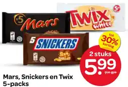 Spar Mars, Snickers en Twix 5-packs aanbieding