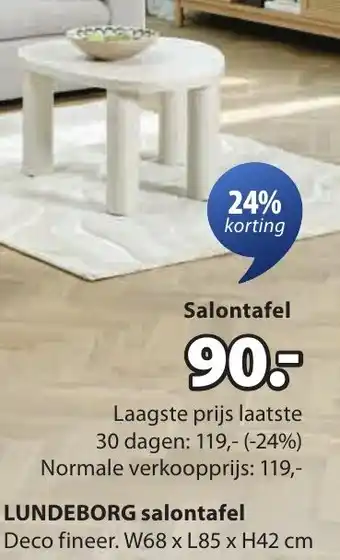 Jysk LUNDEBORG salontafel aanbieding