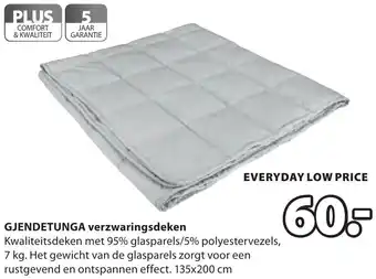Jysk GJENDETUNGA verzwaringsdeken aanbieding