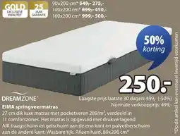 Jysk DREAMZONE EIMA springveermatras aanbieding