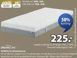 Jysk DREAMZONE SVINNA H schuimmatras aanbieding
