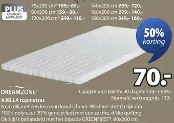 Jysk DREAMZONE KJELLA topmatras aanbieding