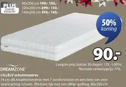 Jysk DREAMZONE LILLELV schuimmatras aanbieding