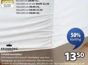 Jysk KRONBORG VIVIAN hoeslaken aanbieding