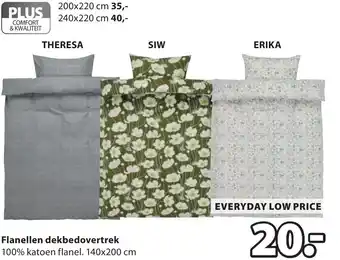 Jysk Flanellen dekbedovertrek aanbieding