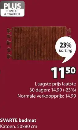 Jysk SVARTE badmat aanbieding
