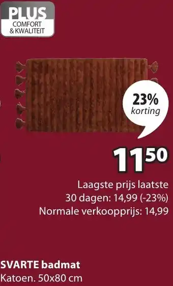 Jysk SVARTE badmat aanbieding