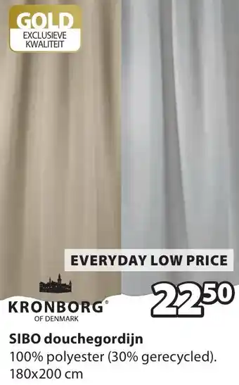 Jysk KRONBORG SIBO douchegordijn aanbieding