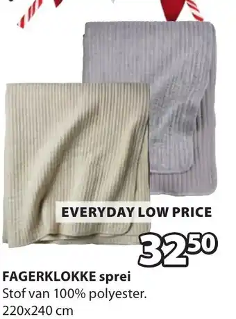 Jysk FAGERKLOKKE sprei aanbieding