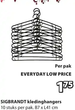 Jysk SIGBRANDT kledinghangers aanbieding