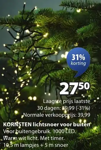 Jysk KORNSTEN lichtsnoer voor buiten aanbieding