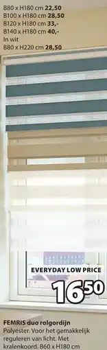 Jysk FEMRIS duo rolgordijn aanbieding