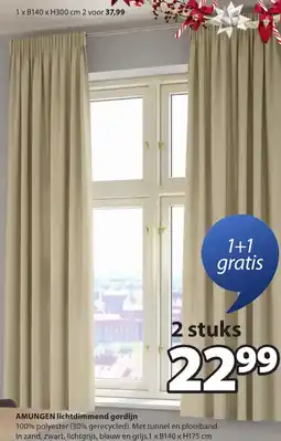 Jysk AMUNGEN lichtdimmend gordijn aanbieding