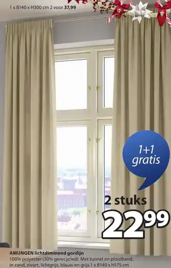 Jysk AMUNGEN lichtdimmend gordijn aanbieding