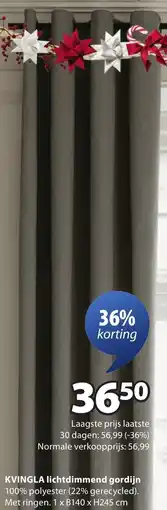 Jysk KVINGLA lichtdimmend gordijn aanbieding