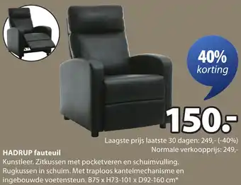 Jysk HADRUP fauteuil aanbieding