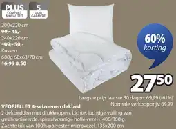 Jysk VEOFJELLET 4-seizoenen dekbed aanbieding