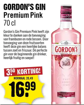 Dirck 3 Gordon's Gin Premium Pink aanbieding