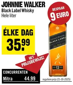 Dirck 3 Johnnie Walker Black Label Whisky aanbieding
