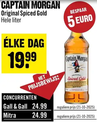 Dirck 3 Captain Morgan Original Spiced Gold aanbieding