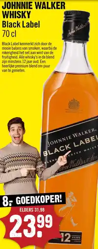 Dirck 3 Johnnie Walker Whisky Black Label aanbieding