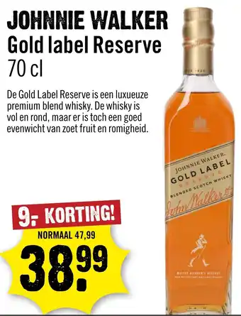 Dirck 3 Johnnie Walker Gold label Reserve aanbieding