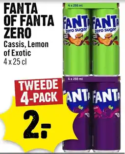Dirck 3 Fanta of Fanta Zero Cassis, Lemon of Exotic aanbieding
