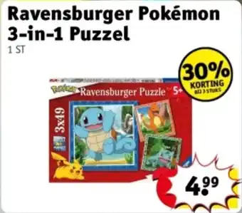 Kruidvat Ravensburger Pokémon 3-in-1 Puzzel aanbieding