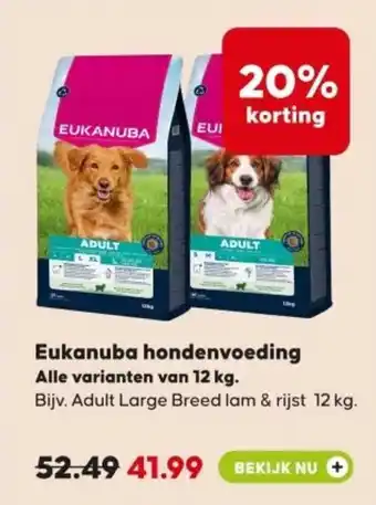 Pets Place Eukanuba hondenvoeding aanbieding