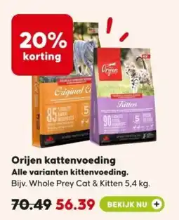 Pets Place Orijen kattenvoeding aanbieding