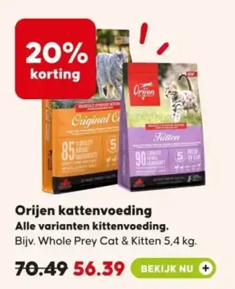 Pets Place Orijen kattenvoeding aanbieding